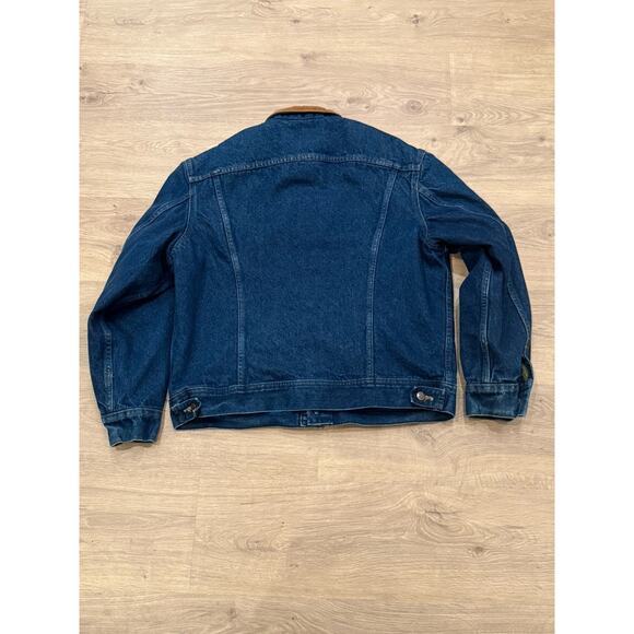 Vintage 70s 80s Lee Storm Rider Jacket Denim Corduroy Blanket Lining Union 42 R - Picture 8 of 9